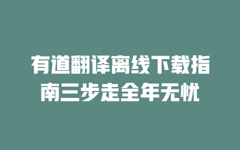 有道翻译离线下载指南三步走全年无忧 有道翻译离线下载指南三步走全年无忧 二