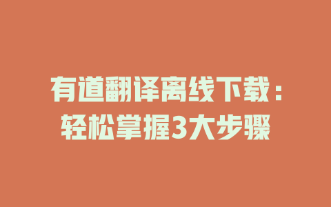 有道翻译离线下载：轻松掌握3大步骤 二